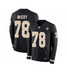Men's New Orleans Saints #78 Erik McCoy Limited Black Therma Long Sleeve Football Jersey