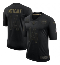 Men's Seattle Seahawks #14 D.K. Metcalf Black Nike 2020 Salute To Service Limited Jersey