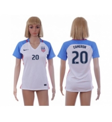 Women's USA #20 Cameron Home Soccer Country Jerse