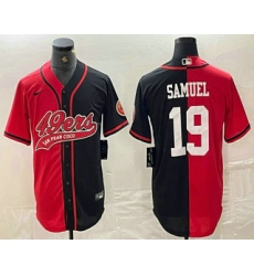 Men's San Francisco 49ers #19 Deebo Samuel Red Black Two Tone Cool Base Stitched Baseball Jersey