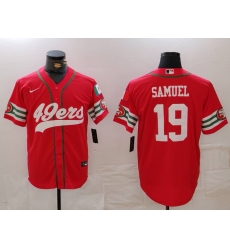 Men's San Francisco 49ers #19 Deebo Samuel Red Mexico Cool Base Stitched Baseball Jersey