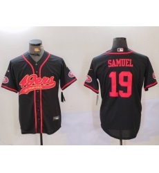 Men's San Francisco 49ers#19 Deebo Samuel Black With Cool Base Stitched Baseball Jersey