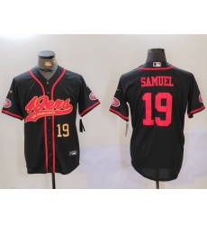 Men's San Francisco 49ers#19 Deebo Samuel Black With Cool Base Stitched Baseball Jerseys