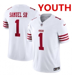 Youth San Francisco 49ers #1 Deebo Samuel White F.U.S.E. Vapor Untouchable Limited Football Stitched Jersey