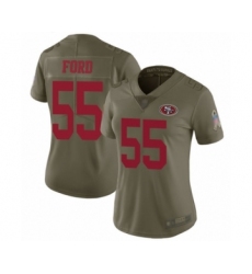 Women's San Francisco 49ers #55 Dee Ford Limited Olive 2017 Salute to Service Football Jersey