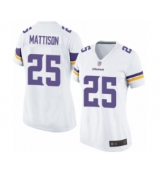 Women's Minnesota Vikings #25 Alexander Mattison Game White Football Jersey