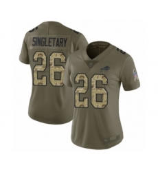 Women's Buffalo Bills #26 Devin Singletary Limited Olive Camo 2017 Salute to Service Football Jersey