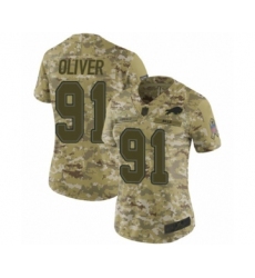 Women's Buffalo Bills #91 Ed Oliver Limited Camo 2018 Salute to Service Football Jersey