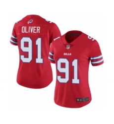 Women's Buffalo Bills #91 Ed Oliver Limited Red Rush Vapor Untouchable Football Jersey