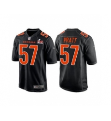 Men's Cincinnati Bengals #57 Germaine Pratt 2022 Black Super Bowl LVI Game Stitched Jersey