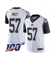 Men's Cincinnati Bengals #57 Germaine Pratt Limited White Rush Vapor Untouchable 100th Season Football Jersey