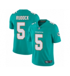 Men's Miami Dolphins #5 Jake Rudock Aqua Green Team Color Vapor Untouchable Limited Player Football Jersey