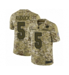 Youth Miami Dolphins #5 Jake Rudock Limited Camo 2018 Salute to Service Football Jersey