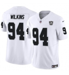 Men's Las Vegas Raiders #94 Christian Wilkins White 2024 F.U.S.E 65th Anniversary Vapor Stitched Football Jersey