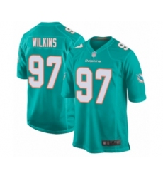 Men's Miami Dolphins #97 Christian Wilkins Game Aqua Green Team Color Football Jersey