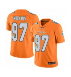 Men's Miami Dolphins #97 Christian Wilkins Limited Orange Rush Vapor Untouchable Football Jersey