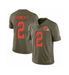 Men's Cleveland Browns #2 Austin Seibert Limited Olive 2017 Salute to Service Football Jersey