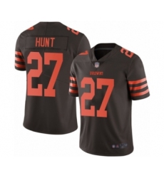 Men's Cleveland Browns #27 Kareem Hunt Limited Brown Rush Vapor Untouchable Football Jersey