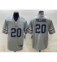 Men's Dallas Cowboys #20 Tony Pollard Gray Vapor Untouchable Limited Stitched Jersey