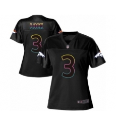 Women's Denver Broncos #3 Drew Lock Game Black Fashion Football Jersey