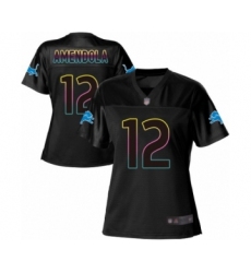 Women's Detroit Lions #12 Danny Amendola Game Black Fashion Football Jersey