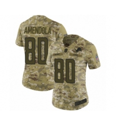 Women's Detroit Lions #80 Danny Amendola Limited Camo 2018 Salute to Service Football Jersey