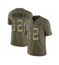 Youth Detroit Lions #12 Danny Amendola Limited Olive Camo Salute to Service Football Jersey