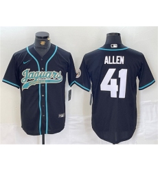 Men's Jacksonville Jaguars #41 Josh Allen Black With Cool Base Baseball Stitched Jersey