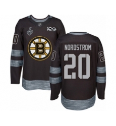 Men's Boston Bruins #20 Joakim Nordstrom Authentic Black 1917-2017 100th Anniversary 2019 Stanley Cup Final Bound Hockey Jersey