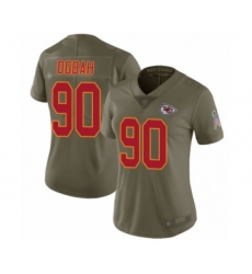 Women's Kansas City Chiefs #90 Emmanuel Ogbah Limited Olive 2017 Salute to Service Football Jersey