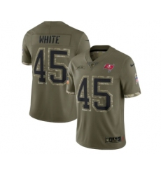Men's Tampa Bay Buccaneers #45 Devin White 2022 Olive Salute To Service Limited Stitched Jersey