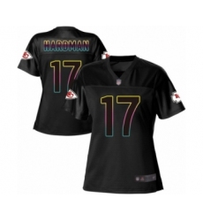 Women's Kansas City Chiefs #17 Mecole Hardman Game Black Fashion Football Jersey