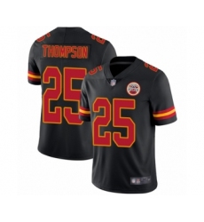 Men's Kansas City Chiefs #25 Darwin Thompson Limited Black Rush Vapor Untouchable Football Jersey