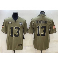 Men's Las Vegas Raiders #13 Hunter Renfrow 2022 Olive Salute To Service Limited Stitched Jersey