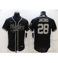 Men's Oakland Raiders #28 Josh Jacobs Black Nike Elite Jersey