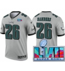 Men's Philadelphia Eagles #26 Miles Sanders Limited Gray Inverted Super Bowl LVII Vapor Jersey