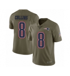 Youth New England Patriots #8 Jamie Collins Limited Olive 2017 Salute to Service Football Jersey