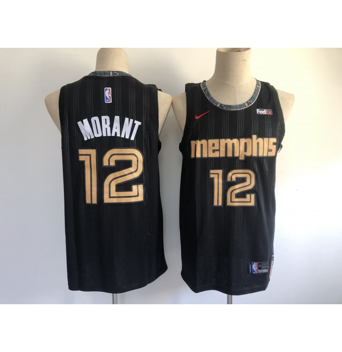 Men's Memphis Grizzlies #12 Ja Morant Nike Black City Player Jersey
