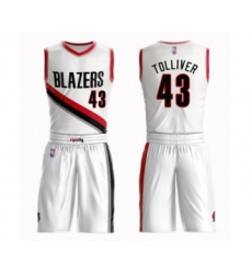 Men's Portland Trail Blazers #43 Anthony Tolliver Swingman White Basketball Suit Jersey - Association Edition