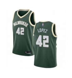Youth Milwaukee Bucks #42 Robin Lopez Swingman Green Basketball Jersey - Icon Edition