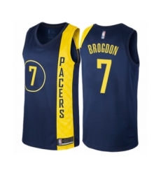 Men's Indiana Pacers #7 Malcolm Brogdon Authentic Navy Blue Basketball Jersey - City Edition
