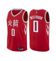 Women's Houston Rockets #0 Russell Westbrook Swingman Red Basketball Jersey - City Edition
