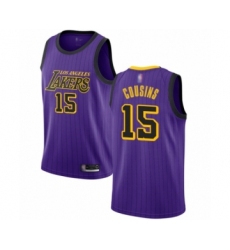 Men's Los Angeles Lakers #15 DeMarcus Cousins Authentic Purple Basketball Jersey - City Edition