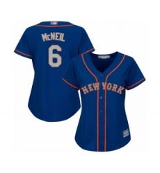 Women's New York Mets #6 Jeff McNeil Authentic Royal Blue Alternate Road Cool Base Baseball Jersey
