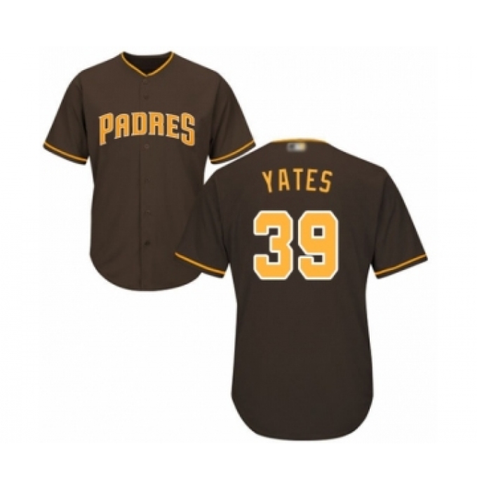 Youth San Diego Padres #39 Kirby Yates Authentic Brown Alternate Cool Base Baseball Jersey