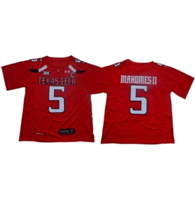 Red Raiders #5 Patrick Mahomes Red Limited Stitched College Jersey