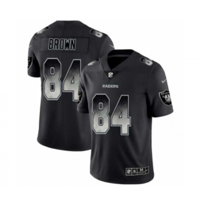 Men Oakland Raiders #84 Antonio Brown Black Smoke Fashion Limited Jersey