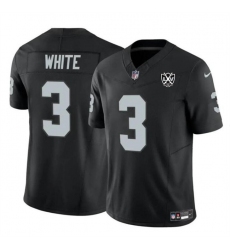 Men's Las Vegas Raiders #3 Zamir White Black 2024 F.U.S.E 65th Anniversary Vapor Stitched Football Jersey