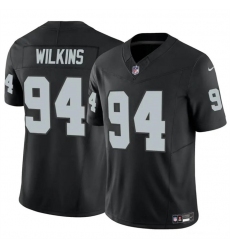 Men's Las Vegas Raiders #94 Christian Wilkins Black 2024 F.U.S.E Vapor Football Stitched Jersey
