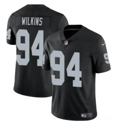 Men's Las Vegas Raiders #94 Christian Wilkins Black Vapor Football Stitched Jersey